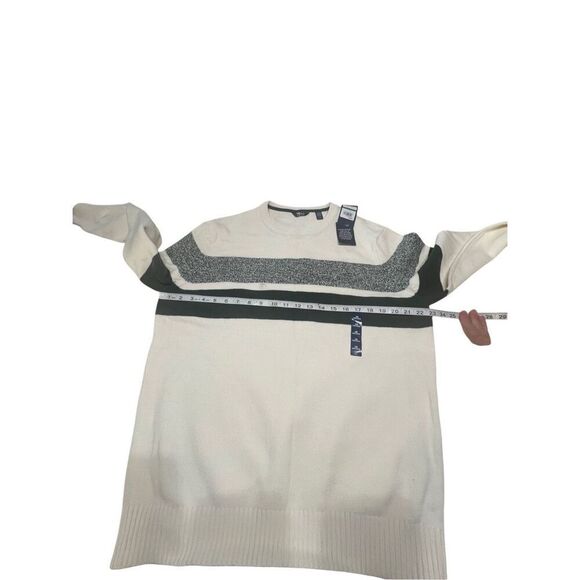 Izod Mens Vanilla Ice/Green  Crewneck  Sweater Sz L NWT - Picture 7 of 9